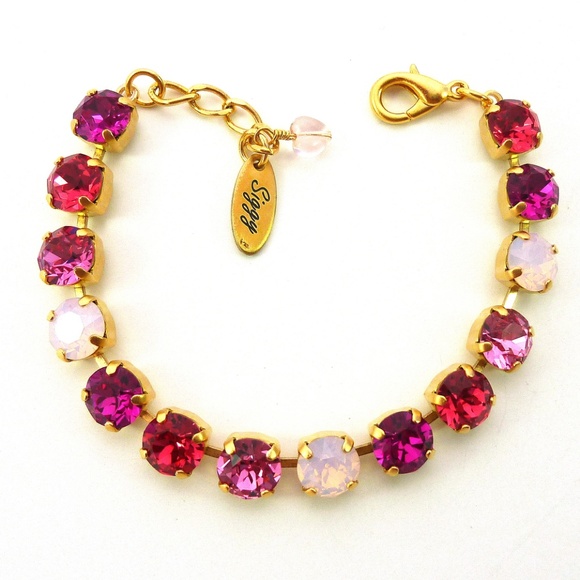 Siggy Jewelry Jewelry - Swarovski Crystal Tennis Bracelet, Pink Sugar Baby